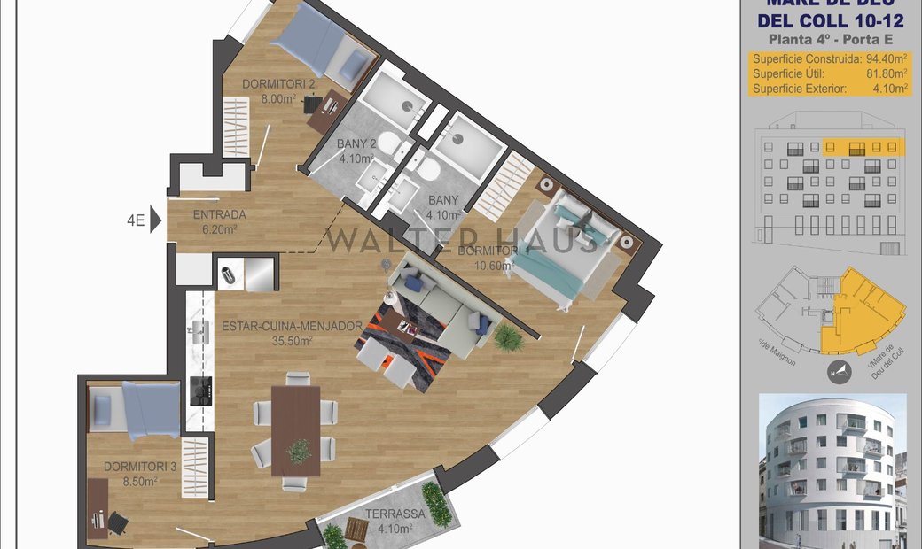 New Construction Apartment In Gracia, Barcelona In Barcelona, Catalonia