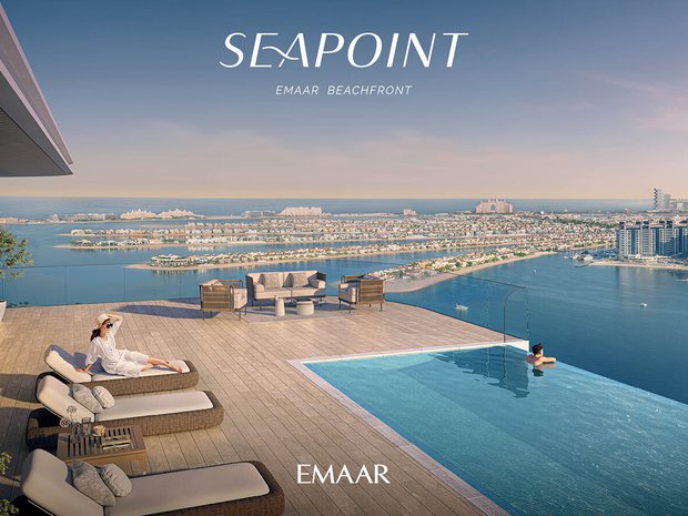 View of Luxury penthouses with tennis court for sale in Emaar Beachfront, Dubai ...