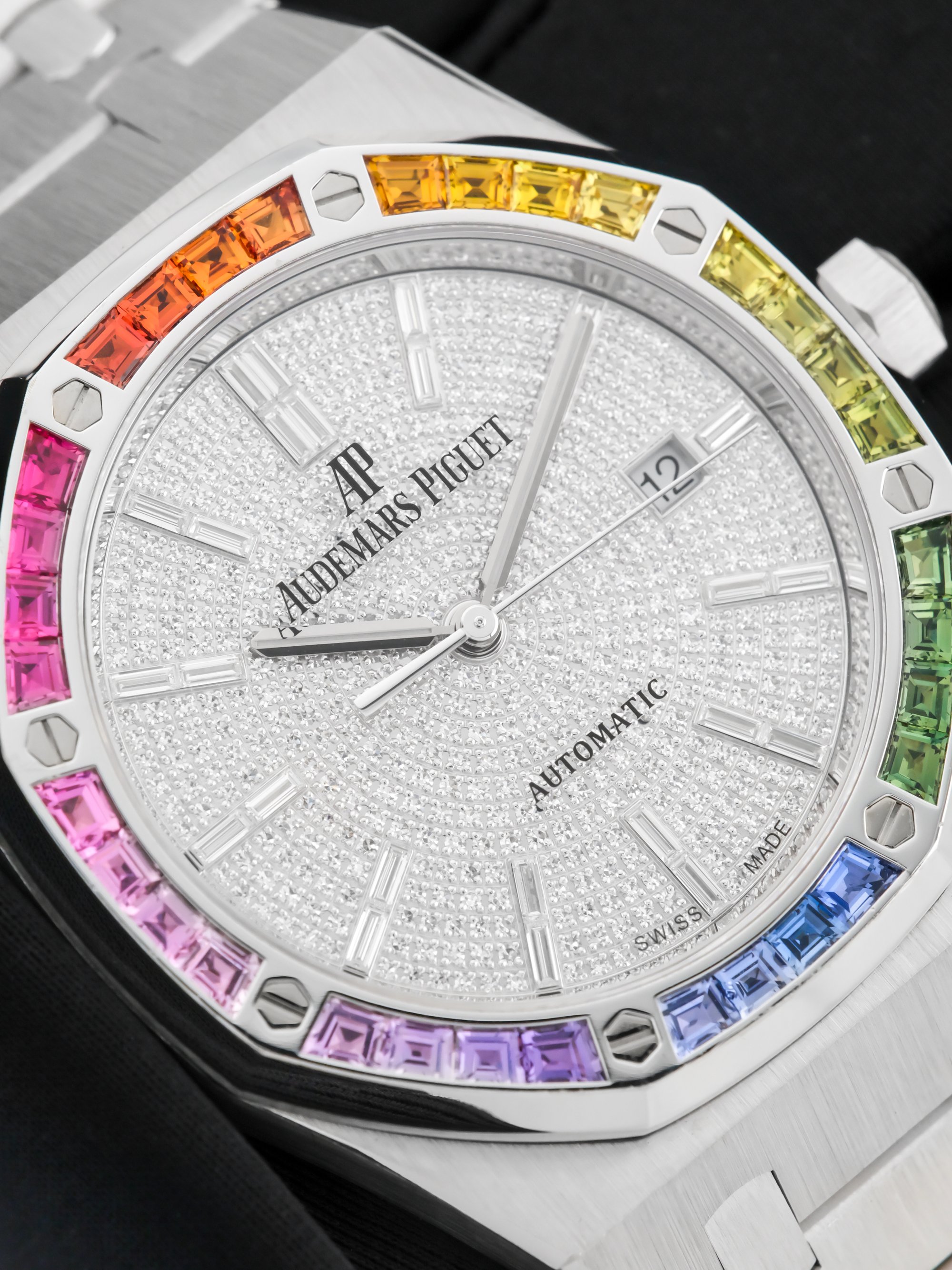 Audemars Piguet Royal Oak Rainbow Automatic Diamond White Gold Unisex Watch  15413BC.YY.1220BC.01 - Watches, Royal Oak - Jomashop