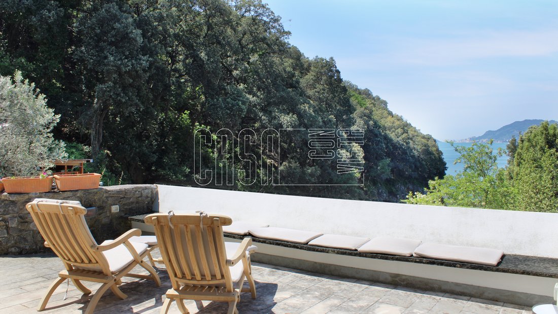 Semi Detached In La Caletta With Terrace, Sea View, In Lerici, Liguria