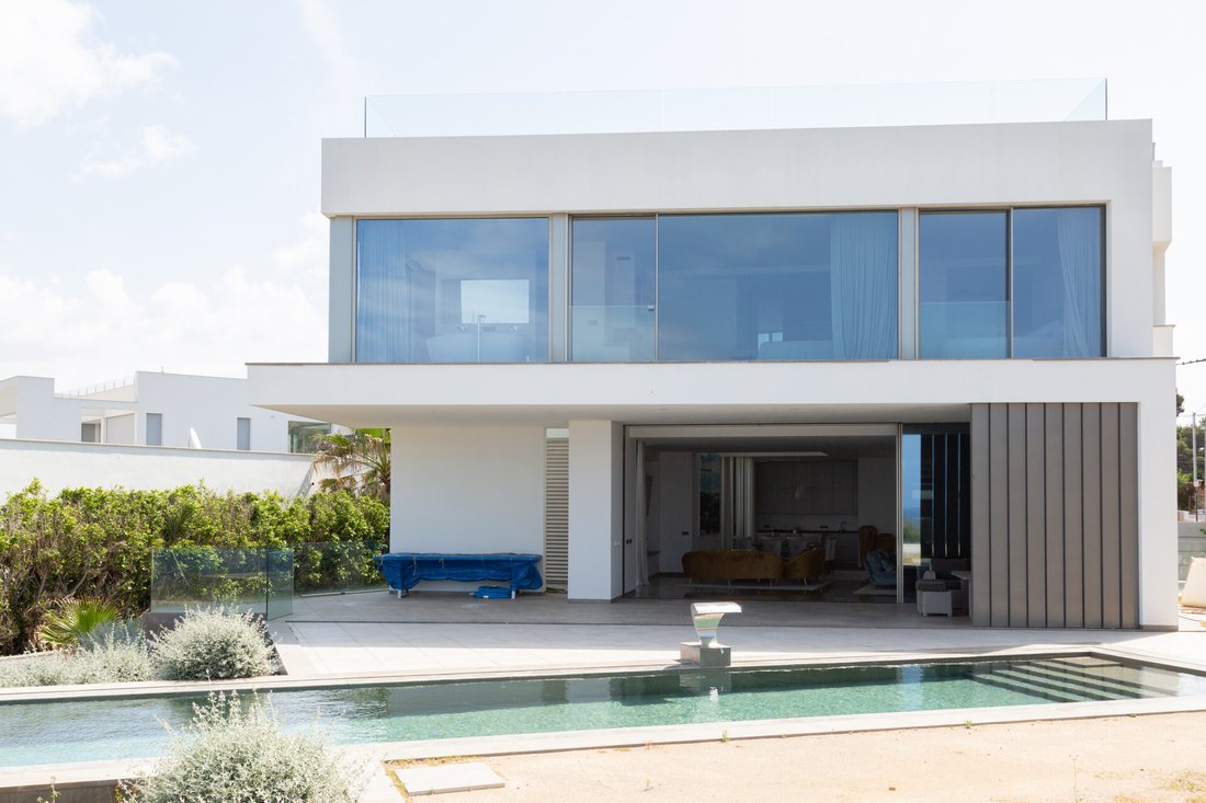 Newly Built Modern Villa Front Sea Line In In El Toro, Balearic Islands