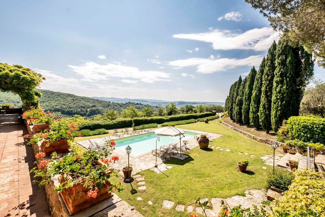 An Ancient Villa Set In Prime Chianti Countryside. In Panzano, Tuscany, Italy For Sale (12999203)