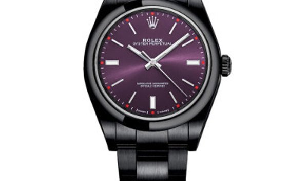 Rolex Oyster Perpetual Grape Dial Black PVD/DLC Coated Stainless Steel Watch 114300 (12999700)