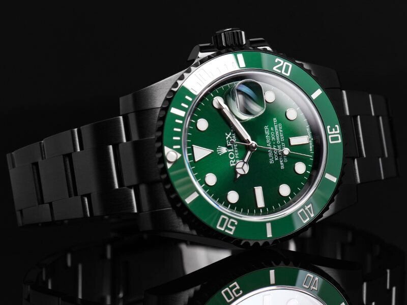 Custom Black PVD Rolex Submariner Date Green Dial Hulk