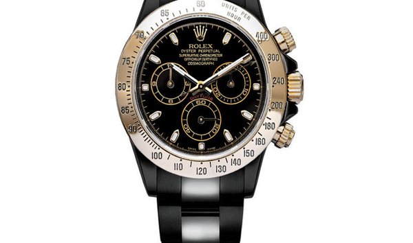 Rolex Cosmograph Daytona Black PVD/DLC Coated Watch with Yellow Gold Bezel 116523 (13006207)