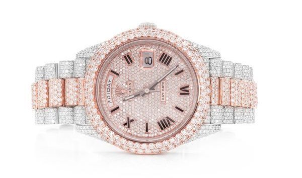 Rolex Day Date 18k Custom Two Tone White & Rose Gold (228239) - 23.50ctw Fully Iced Out (13044585)