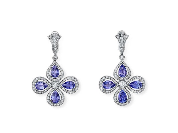 Natural Purple Tourmaline And Diamond Earrings, 12.60 Ct.... (13082951)