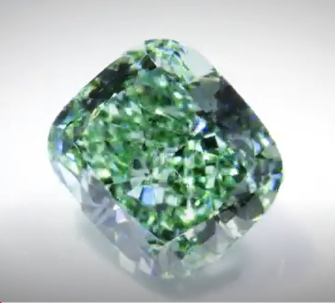 0.52ct Cushion Cut Fancy Vivid Green Diamond In Melbourne