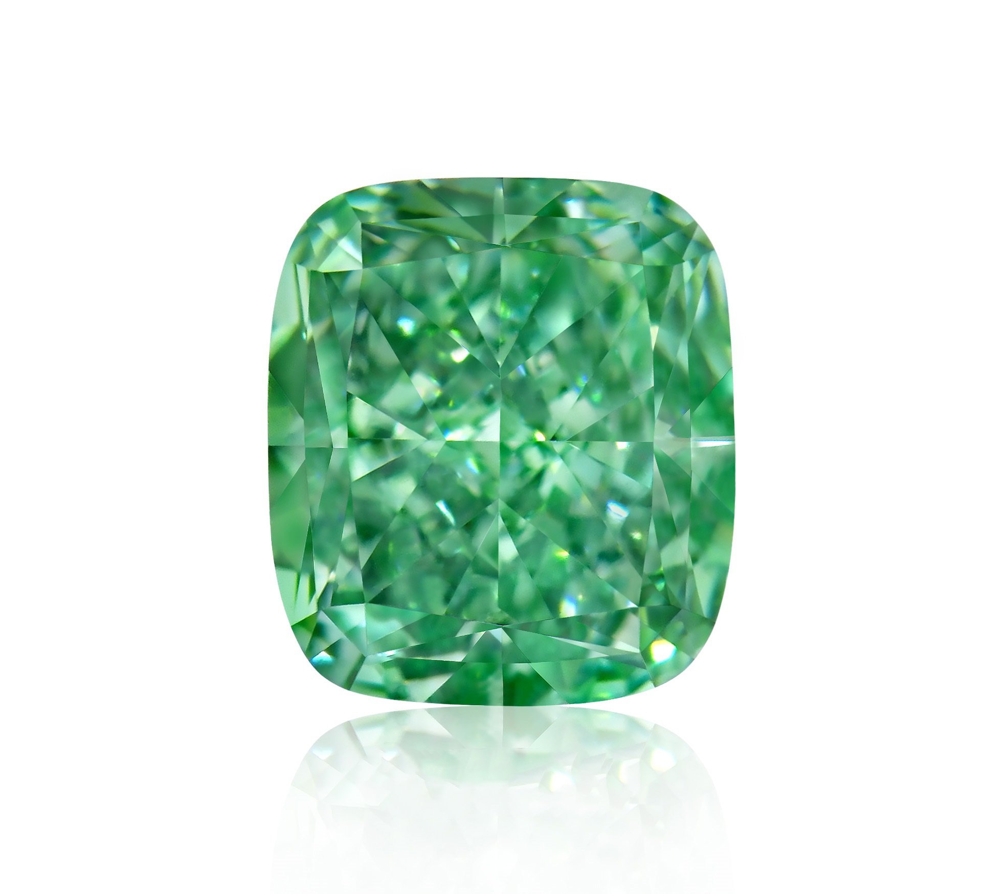 0.52ct Cushion Cut Fancy Vivid Green Diamond In Melbourne