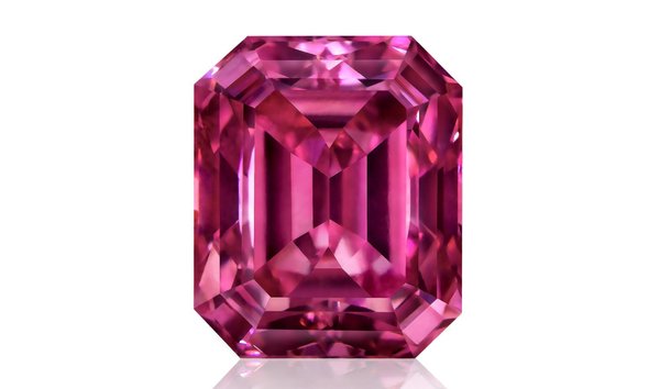 1 27ct Emerald Cut Fancy Vivid Purplish Pink Diamond (13130428)