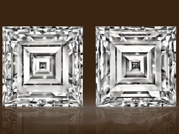 8 88ct PAIR of Carre Cut J Colour VVS1 Diamonds - GIA Cer... (13130446)