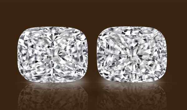 13 92ct Pair of Cushion Cut D Colour VS1 + VS2 Diamonds - GIA Certified (13133724)