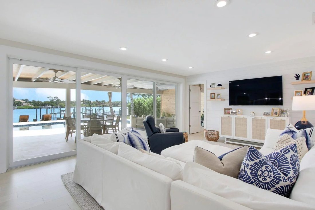 Turtle Creek Beach House Facing Water In Tequesta, Florida, United