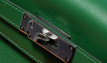 Hermés Kelly II 28 Retourne Cactus Green 1L in Evercolour Leather
