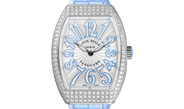 Franck Muller Vanguard V 32 QZ AC BL Quartz Diamond Bezel White Dial Ladies Watch (13243743)