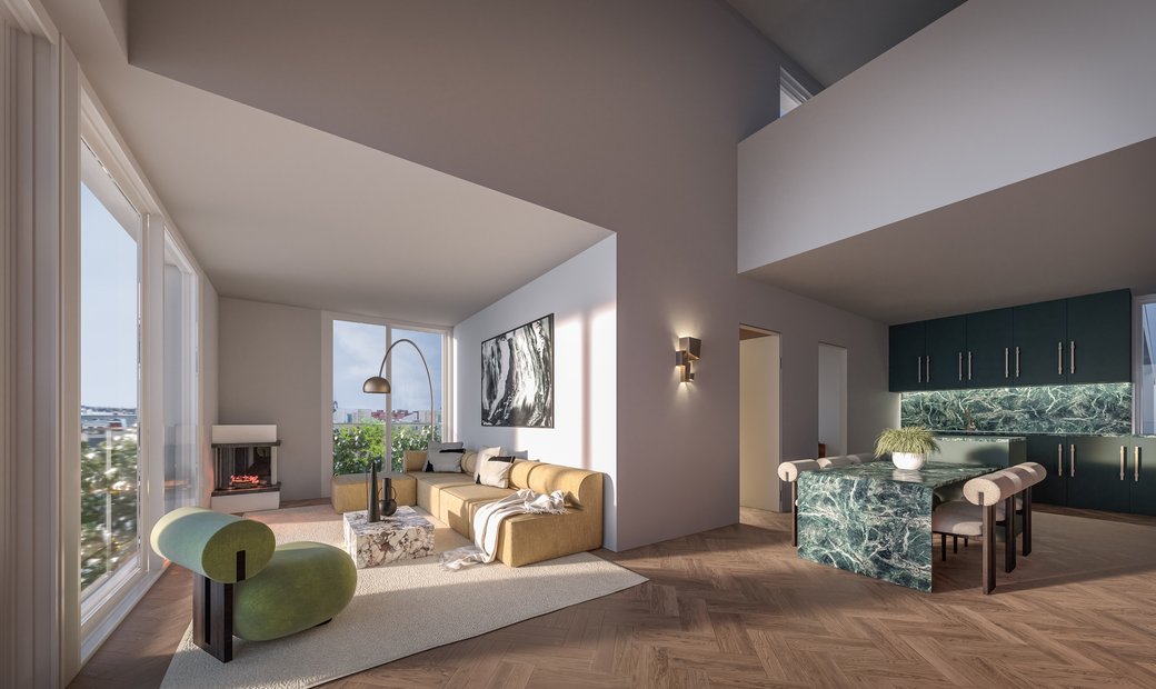 Curated visual reference: Gallery Detail: Penthouse With Rooftop Garden For Modern Urbanists In Berlin Berlin