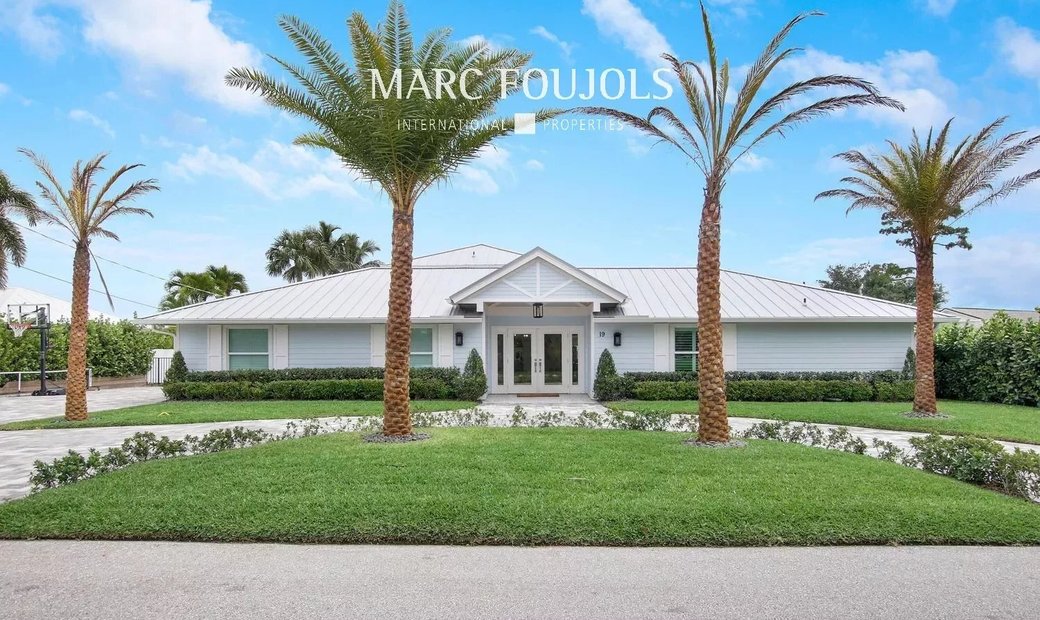 Turtle Creek Beach House Facing Water In Tequesta, Florida, United
