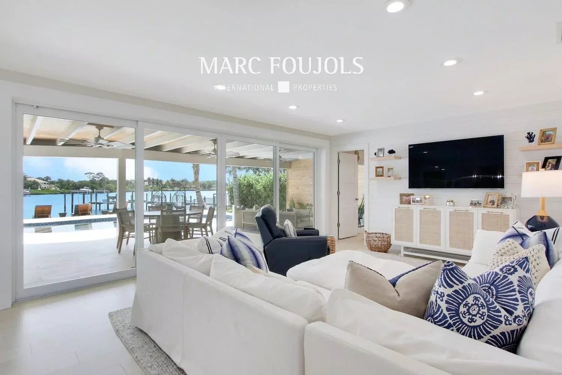 Turtle Creek Beach House Facing Water In Tequesta, Florida, United