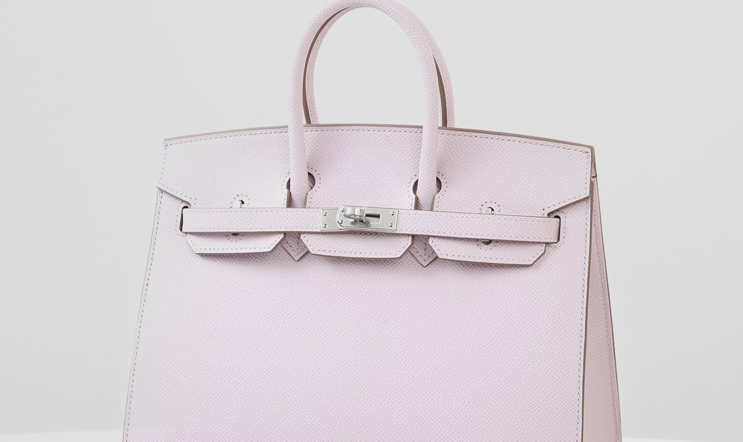HERMÈS Birkin Sellier 25 Epsom Leather Handbag - Mauve Pale with Palladium Hardware
