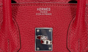 Hermes Rouge Garance Togo Birkin 25