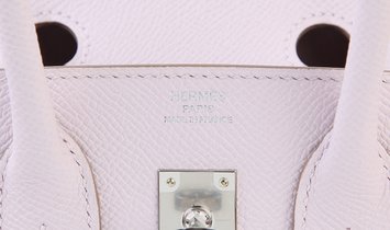 HERMÈS Birkin Sellier 25 Epsom Leather Handbag - Mauve Pale with Palladium Hardware
