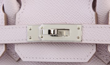 HERMÈS Birkin Sellier 25 Epsom Leather Handbag - Mauve Pale with Palladium Hardware