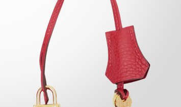 HERMÈS Birkin 30 Clemence Leather Handbag - Rouge Casaque with Gold Hardware
