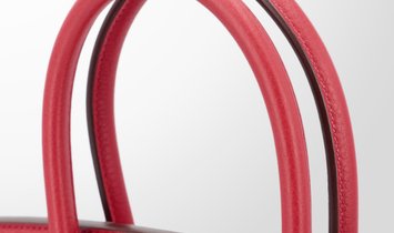 HERMÈS Birkin 30 Clemence Leather Handbag - Rouge Casaque with Gold Hardware