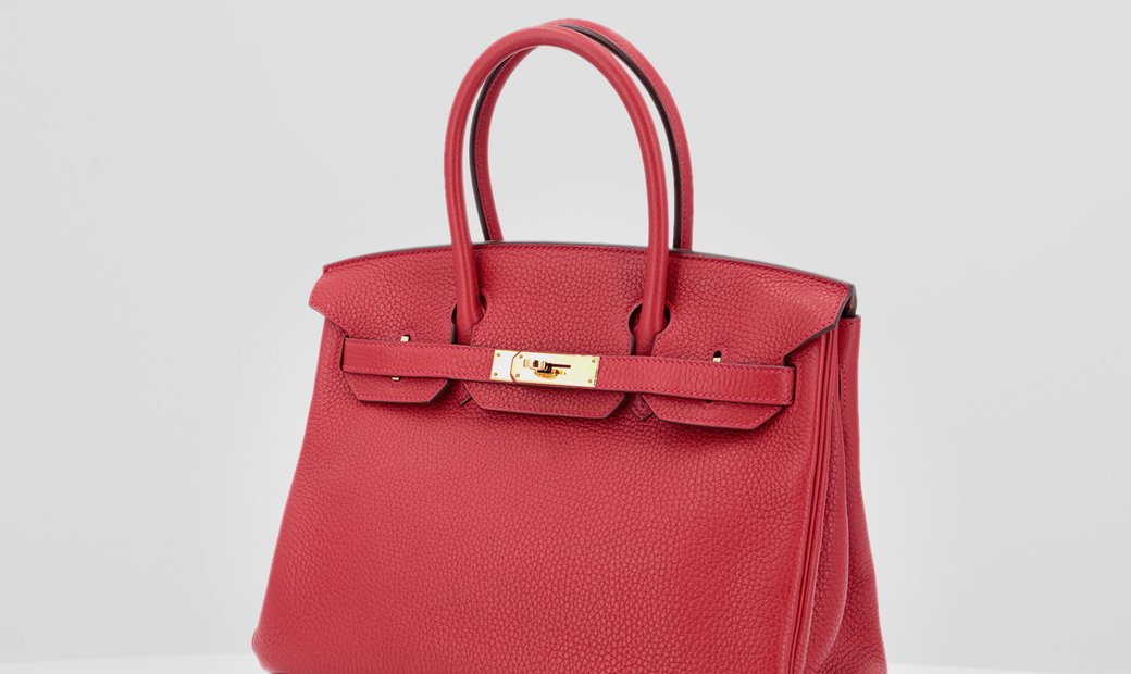 HERMÈS Birkin 30 Clemence Leather Handbag - Rouge Casaque with Gold Hardware