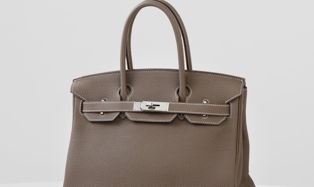Hermes Etoupe Togo Palladium Hardware Birkin 25 Handbag Bag Tote