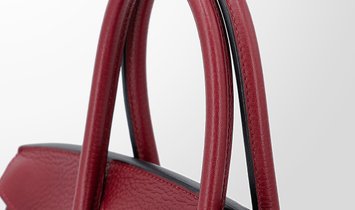 HERMÈS Birkin 30 Clemence Leather Handbag - Rouge H with Gold Hardware
