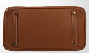 HERMÈS Birkin 35 Togo Leather Handbag - Gold with Gold Hardware