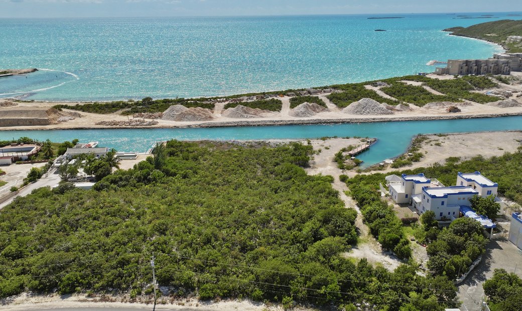 Canal In Road Settlement, Caicos Islands, Turks And Caicos