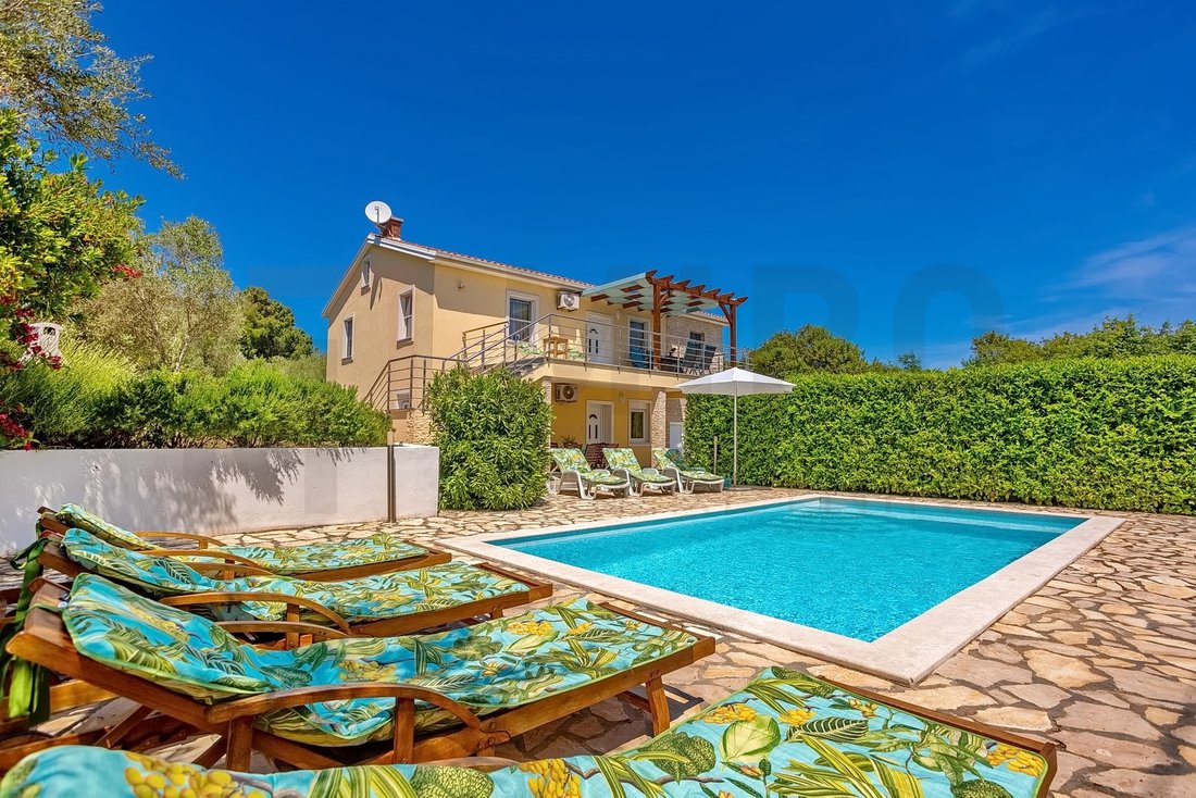 Town Of Krk, House With Pool And Panoramic Sea View, For In Krk