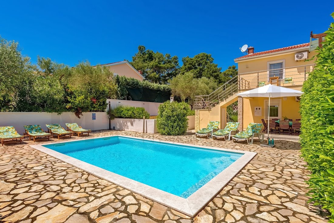 Town Of Krk, House With Pool And Panoramic Sea View, For In Krk