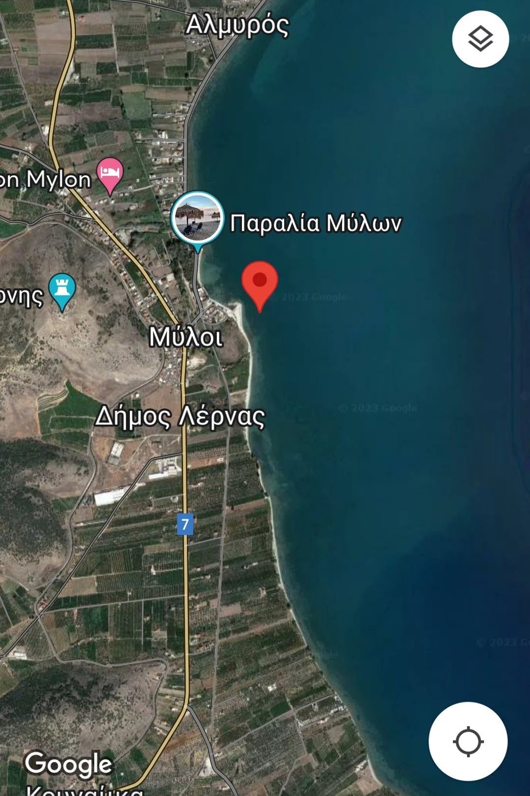 Plot Of Land In Milos Nafplio That Ends In The Sea. In Nafplio, Greece