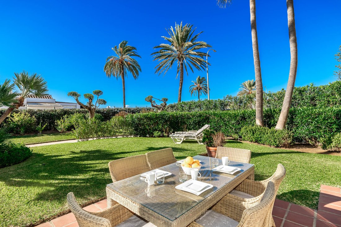 Elviria 1st Line Beach Garden Apartment In Marbella, Andalusia, Spain