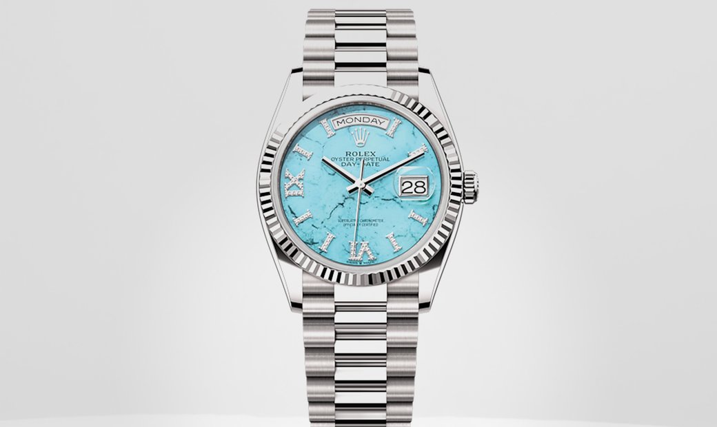 Rolex day date turquoise dial sales