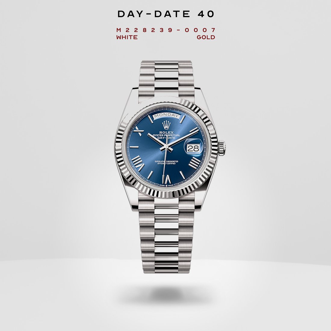 Rolex Day Date 40 Bright Blue Dial White In Melbourne, Victoria 