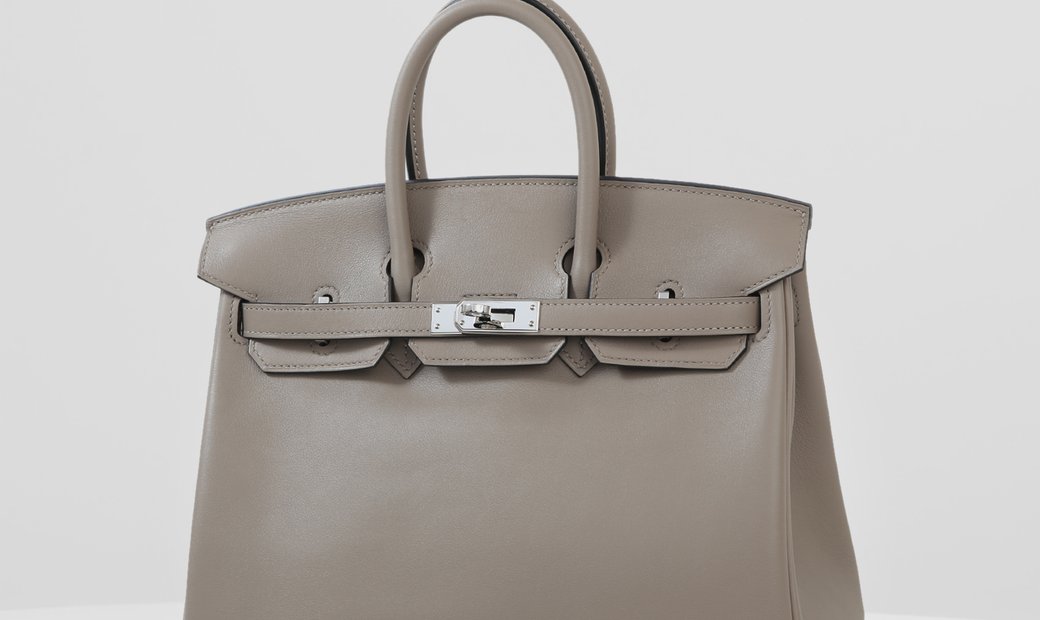 Birkin 25in Gris Asphalte Swift leather with Palladium hardware.
