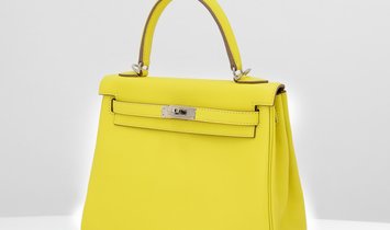 HERMÈS KellyLime Swift leather Palladium ha (13675399)