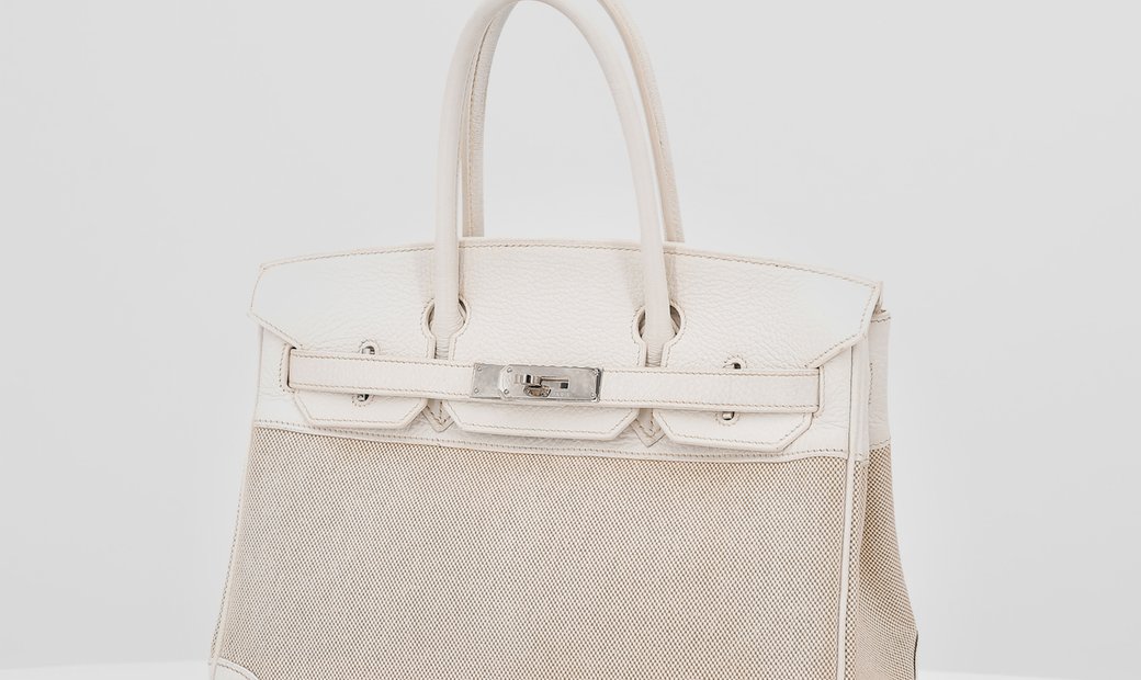Hermès Limited Edition Birkin Quadrille 30 in Canvas & Clemence Leather with Palladium Hardware