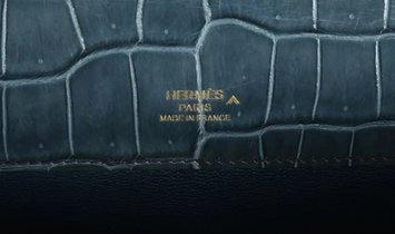 Hermès Kelly Cut Colvert Shiny Porosus Crocodile Gold Hardware