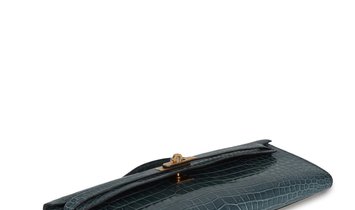 Hermès Kelly Cut Colvert Shiny Porosus Crocodile Gold Hardware