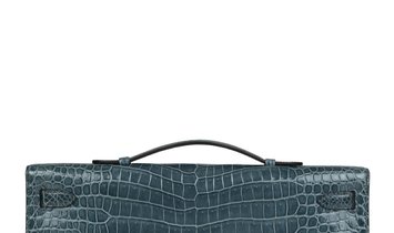 Hermès Kelly Cut Colvert Shiny Porosus Crocodile Gold Hardware