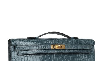 Hermès Kelly Cut Colvert Shiny Porosus Crocodile Gold Hardware