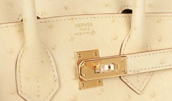 Hermès Birkin 25 Vanille Ostrich Boreal Gold Hardware