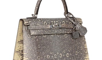 Hermès Kelly Sellier 25 Ombre Varanus Salvator Lizard Palladium Hardware