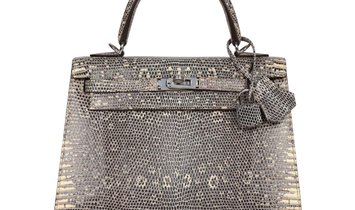 Hermès Kelly Sellier 25 Ombre Varanus Salvator Lizard Palladium Hardware