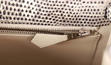Hermès Kelly Sellier 25 Ombre Varanus Salvator Lizard Palladium Hardware
